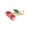 Brass Micro Pave Cubic Zirconia Pendants KK-Z107-06G-2