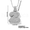 Elegant Brass Micro Pave Clear Cubic Zirconia 3D Initial Necklaces DV4415-49-1