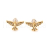 Eagle Brass Micro Pave Clear Cubic Zirconia Stud Earrings EJEW-B131-06G-4