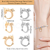 Beebeecraft 4Pcs 2 Colors Brass Micro Pave Clear Cubic Zirconia Pendants KK-BBC0014-90-2