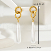 Vintage Long Teardrop Stainless Steel Imitation Pearl Stud Earrings BM9992-3