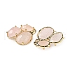 Natural Rose Quartz Links connectors G-E526-28N-2