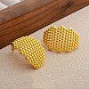 Hollow Camber Brass Stud Earrings EJEW-Q391-21G-03-1