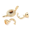 Brass Micro Pave Clear Cubic Zirconia Fold Over Clasps KK-U059-39G-2