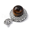 Natural Tiger Eye Pendants G-K339-04P-09-2