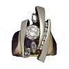 Horse Eye & Flat Round & Triangle Alloy with Crystal Rhinestone Finger Rings FS-WG6BE3E-03-4
