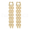 Brass Dangle Stud Earrings EJEW-A133-01G-4