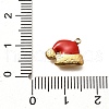 Christmas 304 Stainless Steel Red Enamel Charms STAS-L022-469G-3