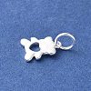 925 Sterling Silver Hollow Heart Bear Charms STER-R012-01S-2