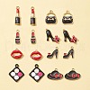 16Pcs 8 Style Rack Plating Alloy Enamel Pendants ENAM-FS0001-40-1