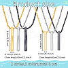 ANATTASOUL 6Pcs 6 Style Stainless Steel Rectangle & Twist Pendant Necklaces Set with Zinc Alloy Chains NJEW-AN0001-84-2