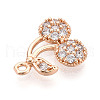 Brass Micro Pave Cubic Zirconia Charms KK-T076-05KCG-2