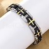 304 Stainless Steel Panther Chain Bracelets for Women Men BJEW-R018-02GP-3