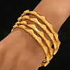 4Pcs Elegant Wave Zinc Alloy Bangle Set for Women HJ1399-2-2