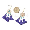 304 Stainless Steel Polycotton Tassel Chandelier Earrings EJEW-JE06452-03-4