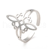 304 Stainless Steel Sailor's Knot Open Cuff Ring RJEW-F128-01P-3