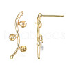 Brass Stud Earring Findings KK-T062-66G-B-NF-3