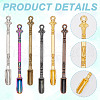  18Pcs 6 Colors Zinc Alloy Snuff Spoon AJEW-NB0006-13-5