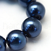 Baking Painted Pearlized Glass Pearl Round Bead Strands X-HY-Q330-8mm-15-3