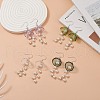 4 Pairs 4 Color Shell Pearl Flower Wind Chime Dangle Earrings EJEW-TA00210-2