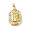 Real 18K Gold Plated Brass Micro Pave Clear Cubic Zirconia Pendants KK-L216-002G-F-1