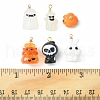 6Pcs 6 Styles Halloween Opaque Resin Pendants RESI-FS0001-34-6