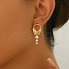 Elegant Butterfly Brass Pave Clear Cubic Zirconia Dangle Stud Earrings UU2168-4