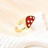 Brass Enamel Cuff Open Rings for Women RJEW-F184-10A-G-4