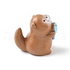 Resin Otter with Fish Figurines Ornament DJEW-E015-02G-2