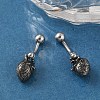 Heart 316 Surgical Stainless Steel Dangle Belly Button Rings EJEW-G416-10AS-3
