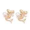 Brass Natural Cultured Freshwater Pearl Pendants PEAR-N020-07K-1
