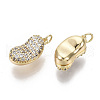 Brass Micro Clear Cubic Zirconia Charms KK-S356-105-NF-1