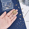 CREATCABIN 8 Pairs 2 Color Flower Shape Brass Cubic Zirconia Stud Earring Findings KK-CN0003-21-3