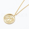 Brass Micro Pave Clear Cubic Zirconia Pendant Necklaces NJEW-J059-01A-3