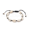 Natural Shell & Synthetic Turquoise Braided Bead Bracelet for Women BJEW-JB09245-03-1