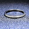 Rhodium Plated 925 Sterling Silver Micro Pave Cubic Zirconia Plain Band Rings WGF7D9C-09-3