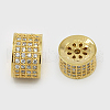 Brass Micro Pave Cubic Zirconia Beads ZIRC-F001-85G-1