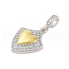 Rack Plating Brass Micro Pave Clear Cubic Zirconia Pendants KK-S380-37C-P-2
