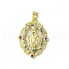 Real 18K Gold Plated Brass Micro Pave Random Color Cubic Zirconia Pendants KK-H472-37A-02G-1