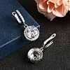 925 Sterling Silver Micro Pave Cubic Zirconia Dangle Hoop Earrings EJEW-F371-01B-01-3
