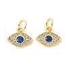 Brass Micro Pave Cubic Zirconia Charms KK-U056-27G-1