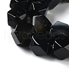 Dyed & Heated Natural Black Agate Star Cut Round Beads Strands G-M418-C14-01-4