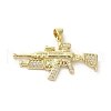 Rack Plating Brass Micro Pave Cubic Zirconia Pendants KK-C052-08B-G-1
