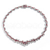 Thorns Brass with Dark Red Cubic Zirconia Chain Necklaces FS-WG4F103-03-5