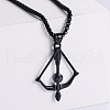Stainless Steel Vintage Bow and Arrow Pendant Necklaces QY4910-1-1