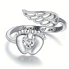Fashionable Brass Cubic Zirconia Cuff Rings FS-WGAF8F3-05-3