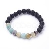 Natural Flower Amazonite Stretch Bracelets BJEW-JB03422-02-1