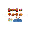BENECREAT 32Pcs 8 Styles Food Grade Eco-Friendly Silicone Beads with Baking Painted Zinc Alloy Knitting Stitch Marker Rings SIL-BC0001-09-7
