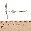 Natural Turquoise & Glass Connector Charms KK-P242-29G-3
