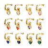 Cubic Zirconia Heart Padlock Dangle Stud Earrings EJEW-N011-119-1